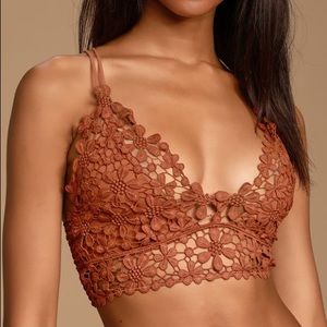Miss Dazie Brown Crochet Lace Bralette